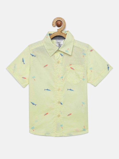 

OSHKOSH Bgosh Boys Yellow Regular Fit Printed Casual Shirt