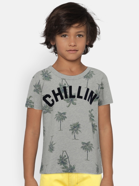 

OSHKOSH Bgosh Boys Grey Printed Round Neck T-shirt