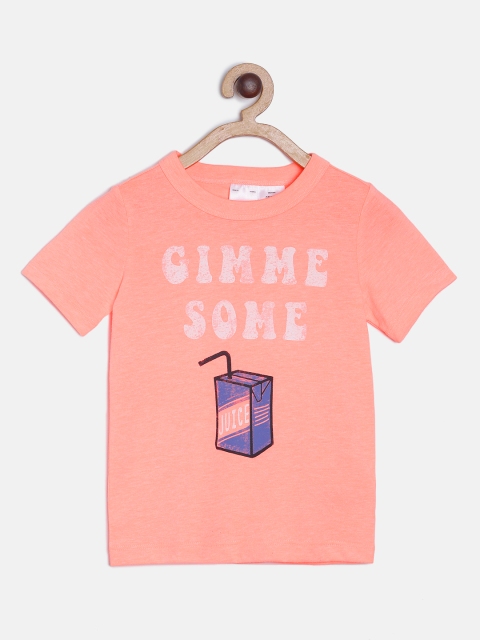

OSHKOSH Bgosh Boys Orange Printed Round Neck T-shirt
