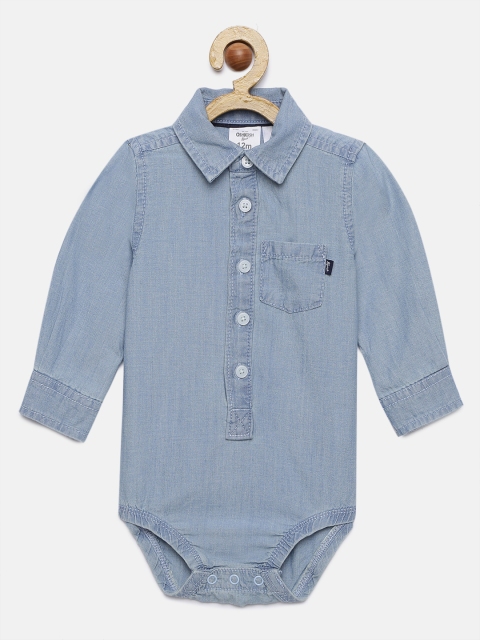 

OSHKOSH Bgosh Boys Blue Solid Bodysuit