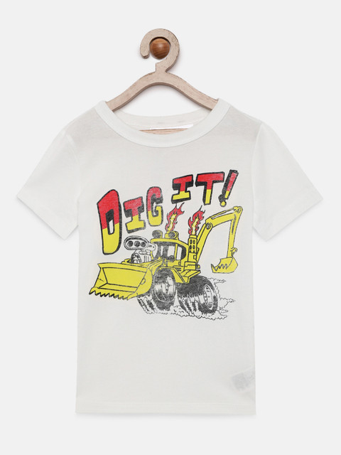 

OSHKOSH Bgosh Boys White Printed Round Neck T-shirt