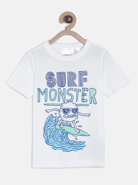 

OSHKOSH Bgosh Boys White Printed Round Neck T-shirt