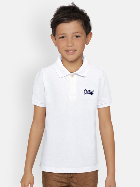 

OSHKOSH Bgosh Boys White Solid Polo Collar T-shirt