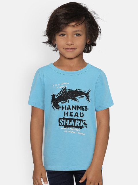 

OSHKOSH Bgosh Boys Blue Printed Round Neck T-shirt