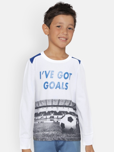 

OSHKOSH Bgosh Boys White Printed Round Neck T-shirt