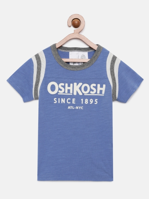 

OSHKOSH Bgosh Boys Blue Printed Round Neck T-shirt