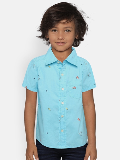 

OSHKOSH Bgosh Boys Blue Regular Fit Printed Casual Shirt
