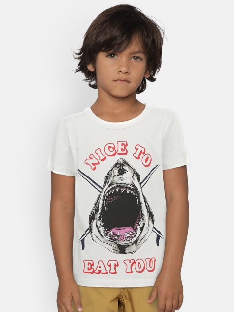 

OSHKOSH Bgosh Boys White Printed Round Neck T-shirt
