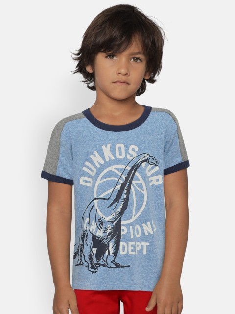 

OSHKOSH Bgosh Boys Blue Printed Round Neck T-shirt