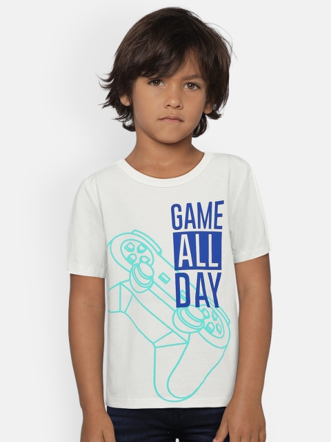 

OSHKOSH Bgosh Boys White Printed Round Neck T-shirt