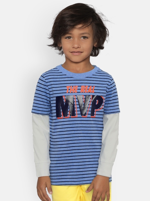 

OSHKOSH Bgosh Boys Blue Printed Round Neck T-shirt