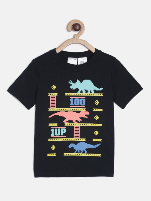 

OSHKOSH Bgosh Boys Black Printed Round Neck T-shirt