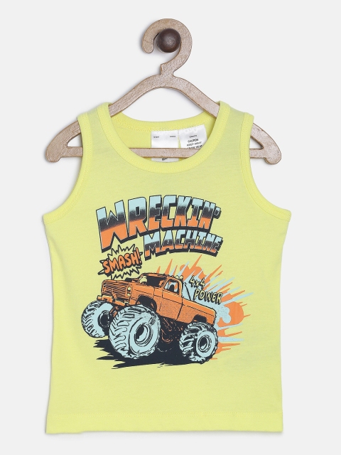 

OSHKOSH Bgosh Boys Yellow Printed Round Neck T-shirt