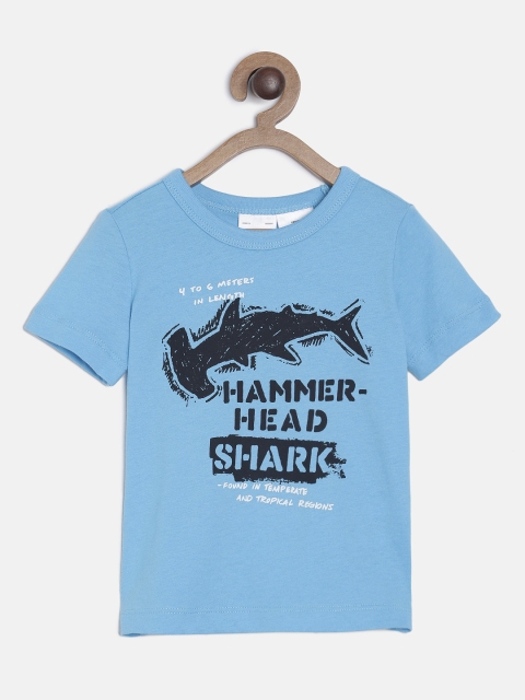 

OSHKOSH Bgosh Boys Blue Printed Round Neck T-shirt
