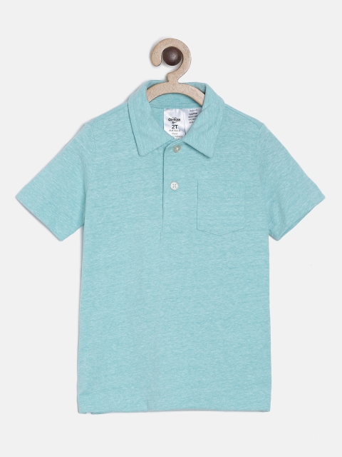 

OSHKOSH Bgosh Boys Sea Green Solid Polo Collar T-shirt