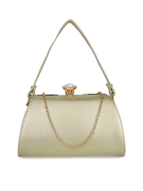 

KLEIO Muted Gold-Toned Solid Clutch