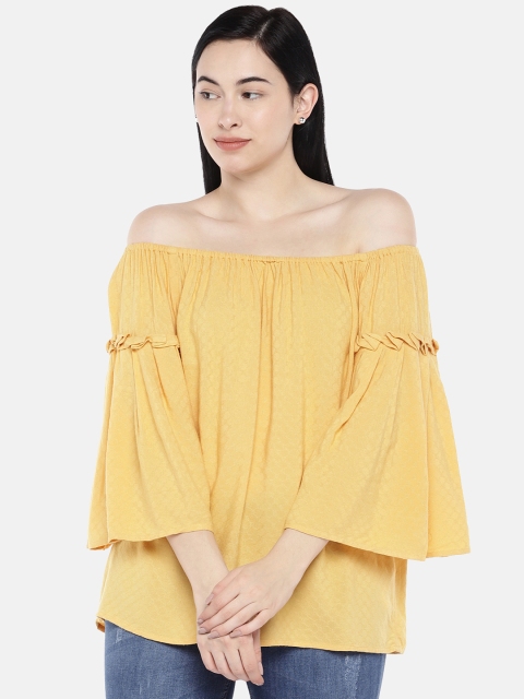 

Deal Jeans Women Yellow Solid Bardot Top