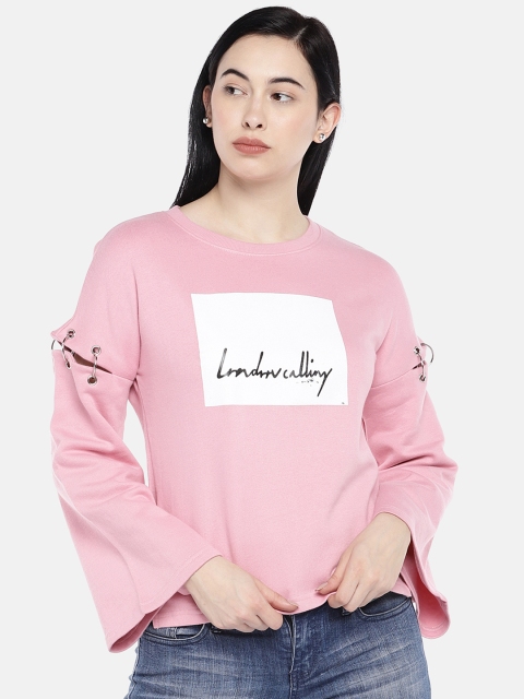 

Deal Jeans Women Pink Printed Top