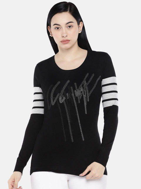 

Deal Jeans Women Black Embellished Sweater