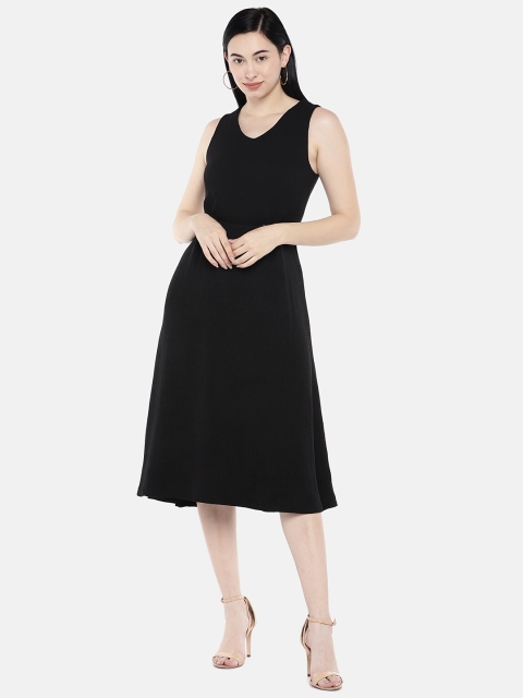 

Deal Jeans Women Solid Black A-Line Dress