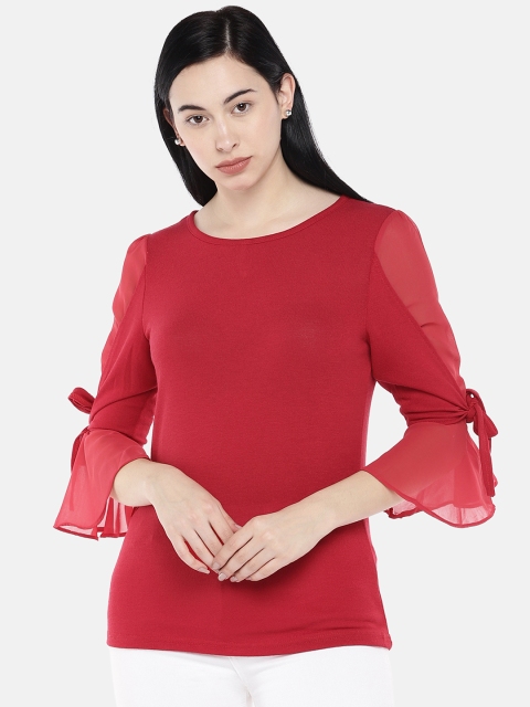 

Deal Jeans Women Red Solid Top