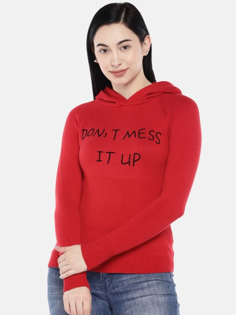 

Deal Jeans Women Red Solid Sweater
