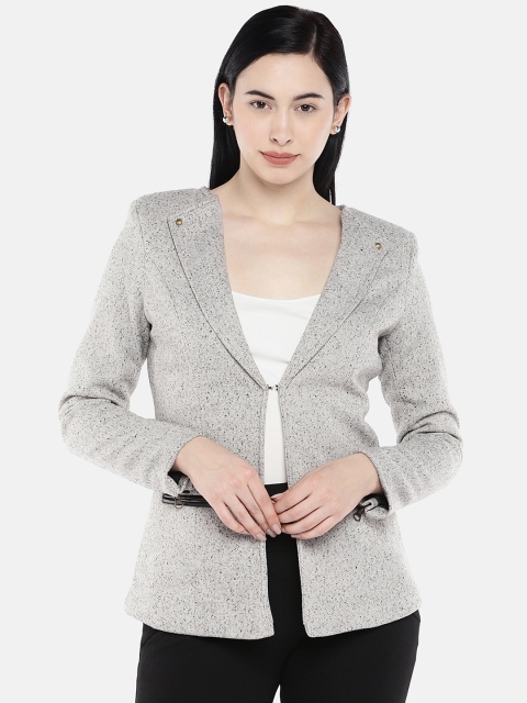 

Deal Jeans Women Grey Solid Single-Breasted Blazer