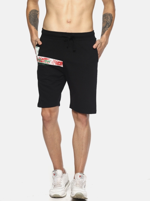

Masculino Latino Men Black Solid Regular Fit Regular Shorts