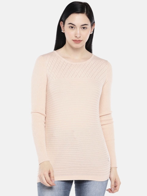 

Deal Jeans Women Cream-Coloured Solid Sweater