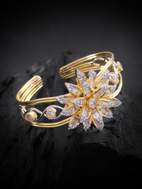 

Priyaasi Gold-Plated AD-Studded Handcrafted Cuff Bracelet