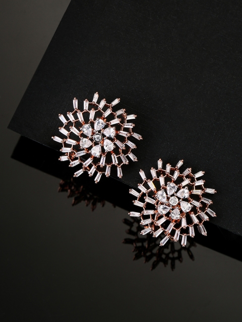 

Priyaasi Rose Gold-Plated Handcrafted Contemporary AD Studs