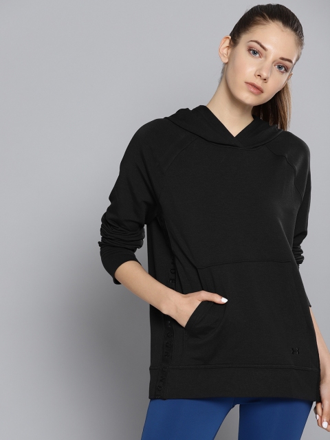 

UNDER ARMOUR Women Black Solid Hooded Sweatshirt