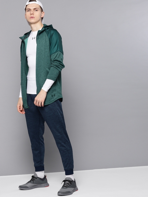 

UNDER ARMOUR Men Green MK1 Terry FZ Solid Hooded Sporty Jacket