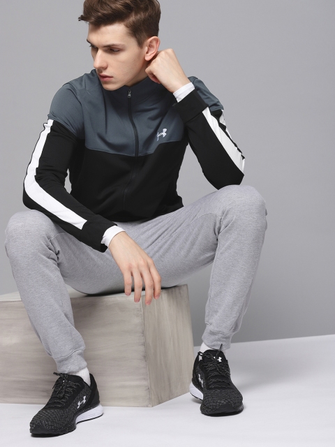 

UNDER ARMOUR Men Black & Grey Colourblocked Sportstyle Pique Sporty Jacket