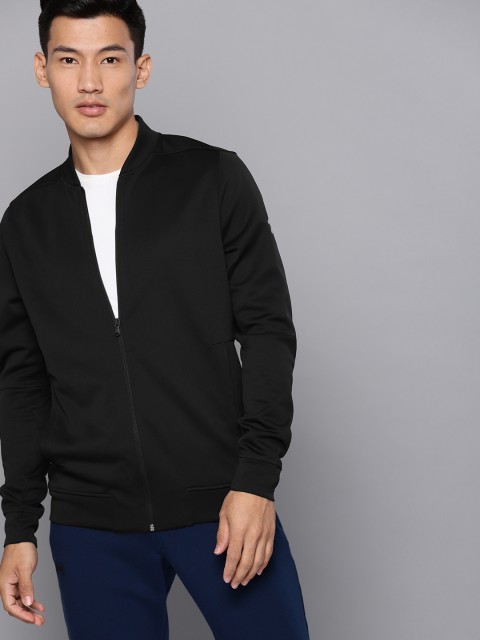 

UNDER ARMOUR Men Black Solid Recovery Travel Track Jacket