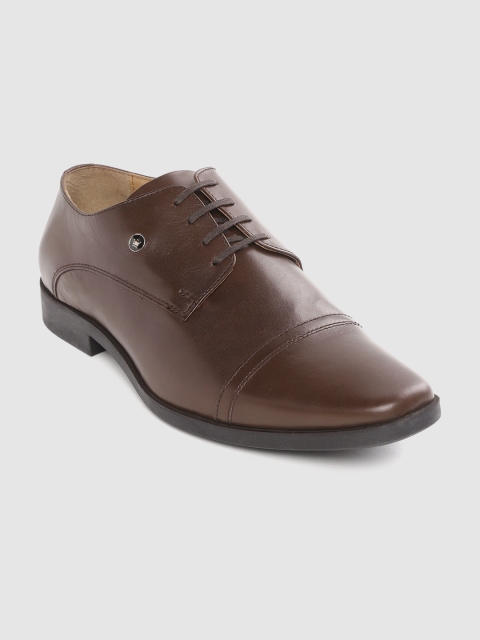 

Louis Philippe Men Dark Brown Solid Leather Formal Derbys