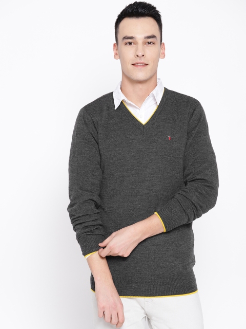 

Louis Philippe Sport Men Charcoal Grey Solid Sweater