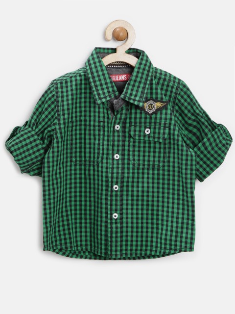 

GJ Unltd Jeans by Gini & Jony Boys Green Checked Shirt