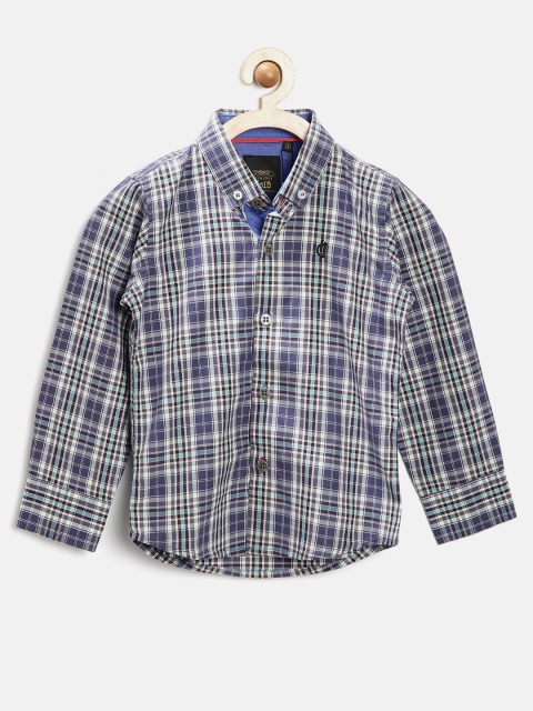 

Gini & Jony Boys Blue Checked Slim Shirt