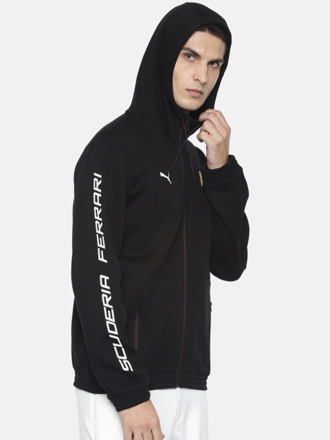 

PUMA Motorsport Men Black Solid SF Hooded Sweat Jacket