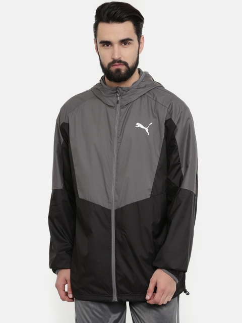 

Puma Men Black & Grey Colourblocked Sporty Jacket Jacket