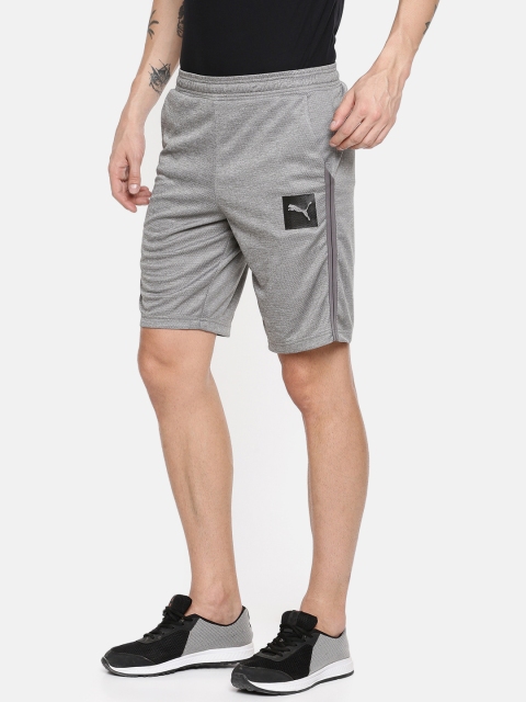 

Puma Men Grey Solid Regular Fit Interlock dryCELL Sports Shorts