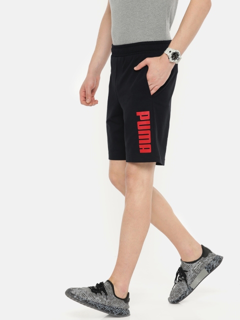 

Puma Men Black Solid Regular Fit Sports Shorts