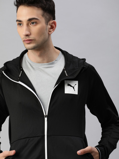 

Puma Men Black Solid Tec FZ Hoody DryCell Sporty Jacket