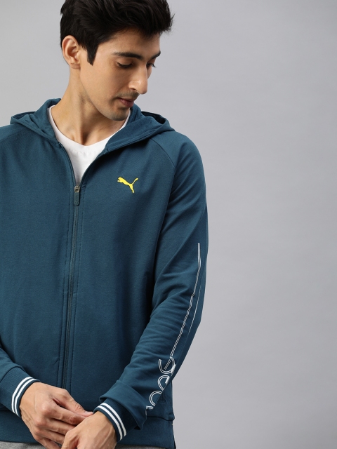 

one8 x PUMA Men Teal Blue Solid VK Hooded Sweatshirt