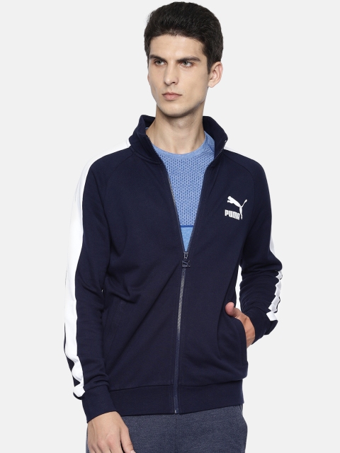 

Puma Men Navy Blue Solid Iconic T7 TR Sporty Track Jacket