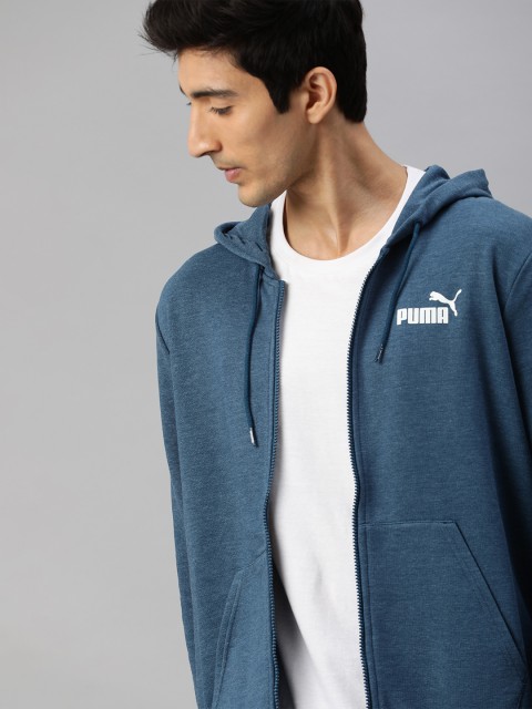 

Puma Men Blue Solid ESS + FZ Hoody TR Sweatshirt