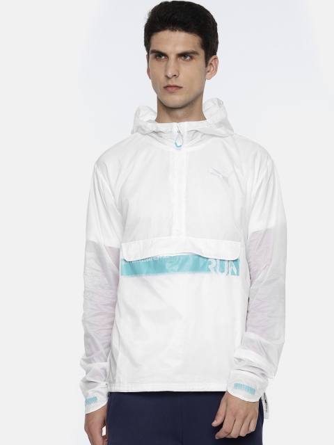 

Puma Men White Solid GetFast Excite Hooded Running Sporty Jacket