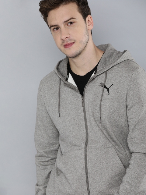 

Puma Men Grey Solid Sporty Track Jacket