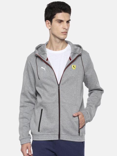 

PUMA Motorsport Men Grey Solid SF Hooded Sweat Sporty Jacket